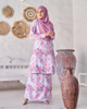 SIPO Eid New Design Malaysia Pahang with Tera Air Bunga Muslim Women Set Plus Size Modern Baju Kurung