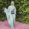 SIPO Middle East fashion Muslim casual loose elegant robe ramadan abaya kaftan solid color plus size robe with hijab Islamic clothing