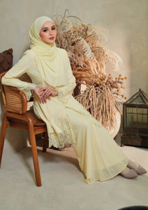 SIPO Eid Wholesale Malaysia Baju Kurung Pleated Chiffon Skirt with Embroidery Muslimah Perempuan Dress Modern Kurung