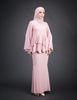 SIPO New Design Lace Round Neck Chiffon with Lining Mini Baju Kurung Malaysia Women Muslim Dress Flare Sleeve Mini Kurung