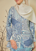 SIPO New Design Fashion Abaya Malaysia Baju Kurung Aqua Lake Crepe Mini Kurung with Sulam Biku Sleeves And Overlap Pencil Skirt Muslim Dress Baju Kurung for Women