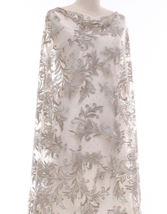 Embroidery Lace SADIE STONE BEADED LACE IN CHARCOAL GREY