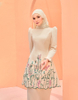 Modern CHAMPAGNE Embroidery Baju Kurung