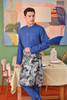  SIPO Malaysia Eid Muslim Men Clothing Classic Men's Baju Melayu Top with Metal Ring Button Detail