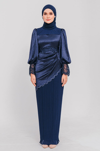 SIPO New Design Malaysia Baju Kurung Modern Puffy Sleeve Lace Muslim Dress for Women 