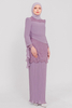 SIPO Latest Design Malaysia Pleated Long Skirt Embroidery Baju Kurung Moden Lace Muslim Dress Baju Kurung Wholesale in Vietnam