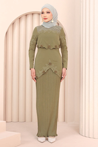 SIPO 2024 EID High Quality Flower 3d Embroidery Malaysia Baju Kurung Muslim Dress for Women