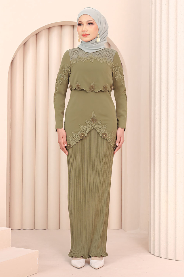 SIPO 2024 EID High Quality Flower 3d Embroidery Malaysia Baju Kurung Muslim Dress for Women