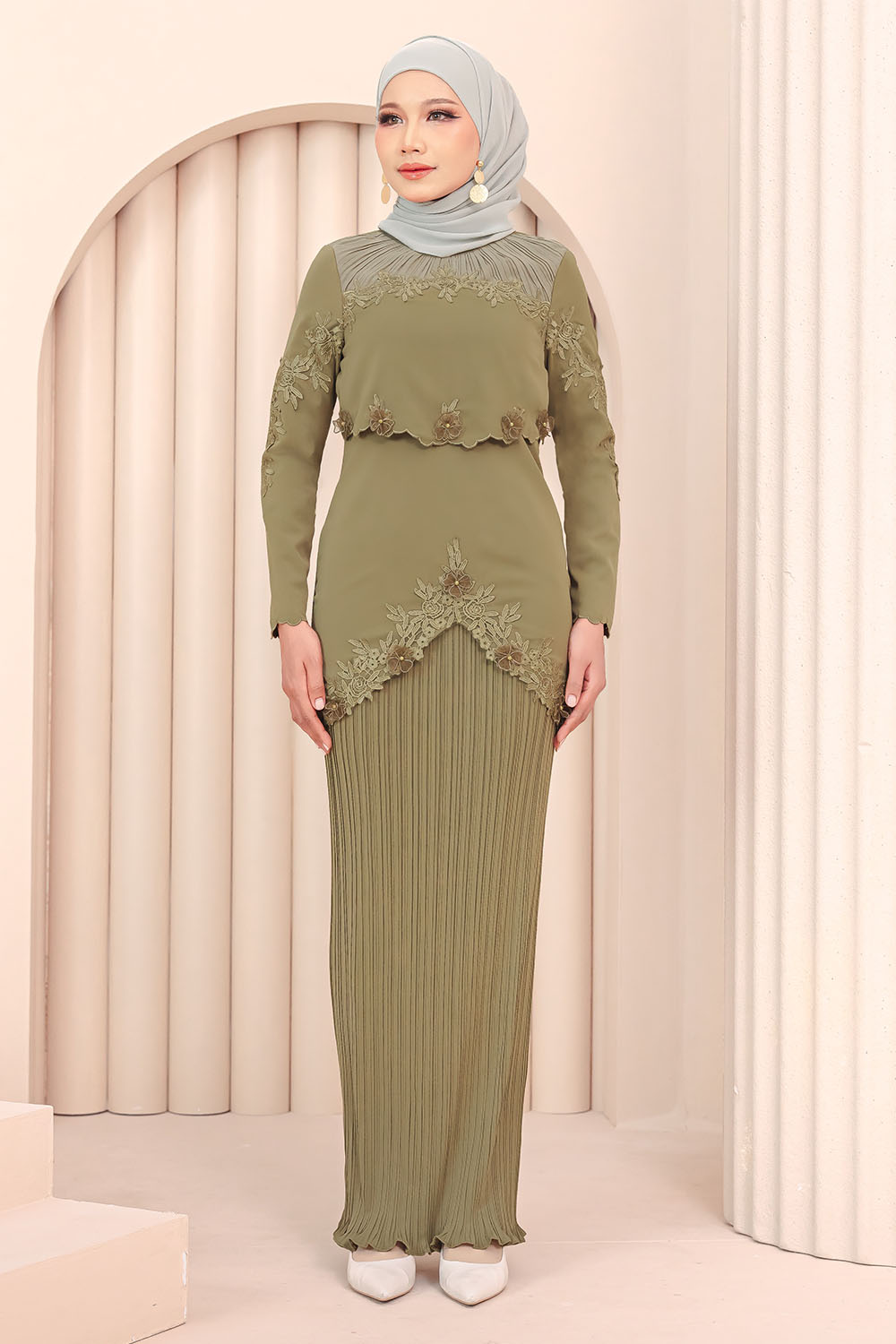 SIPO 2024 EID High Quality Flower 3d Embroidery Malaysia Baju Kurung Muslim Dress for Women