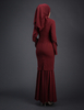 SIPO Fashionable Full-Length Pleated Baju Kurung French Lace And Patches Beaded Lace Islamic Clothing Muslim Dress