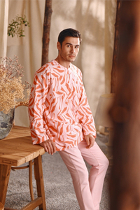 SIPO Men's Kurta with Key-Hole Neckline And Button Detail Kurta Sets for Men