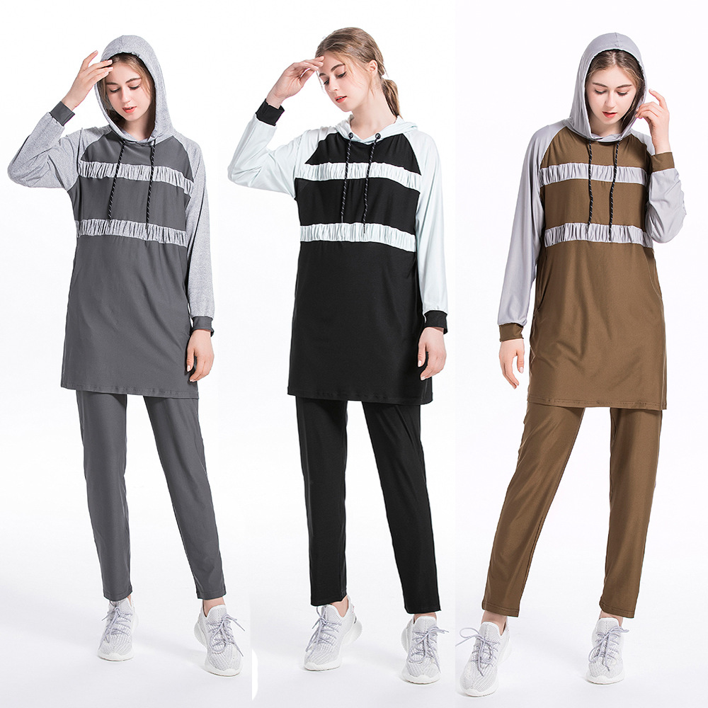 SIPO New Arrival Free Shipping Wholesale Tracksuits Sportswear Sports Abaya Islamic Clothing Muslim Suit Sets For Women