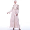 Sequins Matching Chiffon Muslim Islamic Open Abaya Kimono