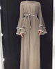 Arabic New Design Middle East Plain Color Belt Women Abaya Muslim Dresses Islamic Clothing