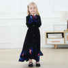 Match Button Flare Sleeve Kid Child Modest Muslim Islamic Abaya Maxi Dress