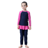 Kids Color Stitching Long Sleeve Islamic Muslim Three-Piece Swimsuit Swimwear