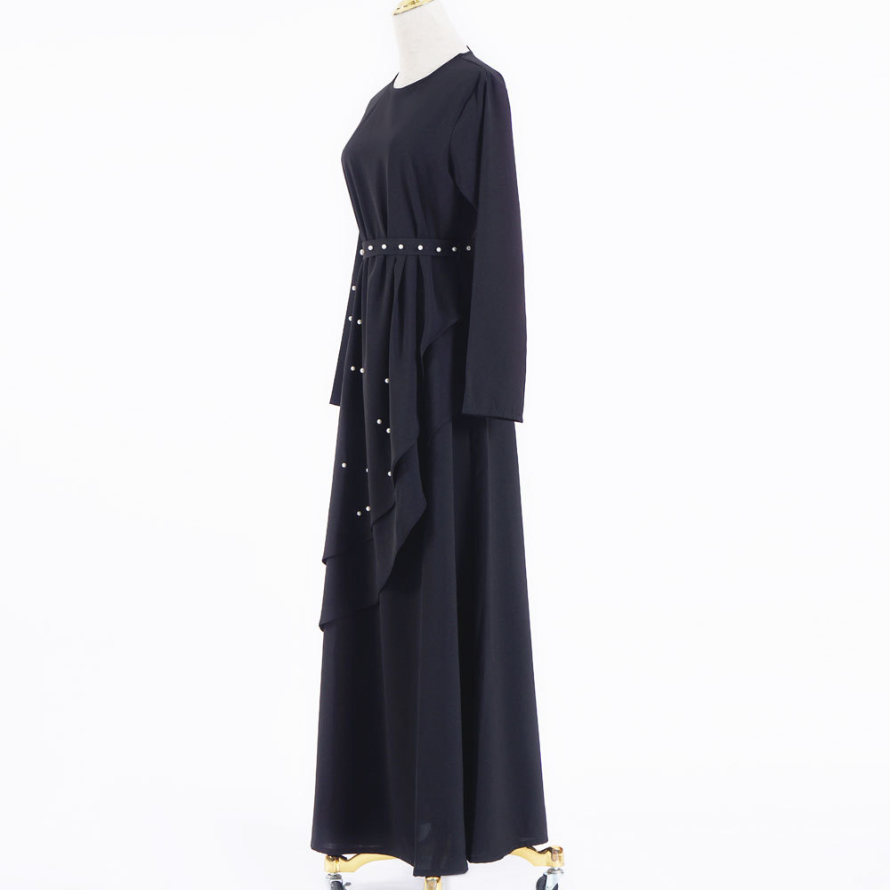 Adult Arab Abaya Moroccan Ladies Islamic Clothing layered Dress With Belt (15)