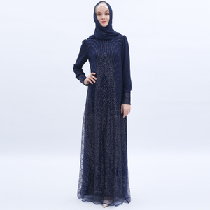 Ramadan Dubai Muslim Islamic Dress Bronzing Mesh Modest Muslim Abaya 