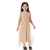 Middle East Solid Crew Neck Breathable High Elastic Muslim Islamic Kids Clothing Dress Girls Abaya