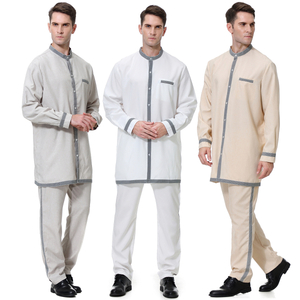 Middle East Double Pieces Modest Botton Line Man Throb With Pocket