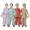 Long Sleeve Islamic Clothing Girl's Harlan Pants Shirt Muslim Clothes Set For Kids