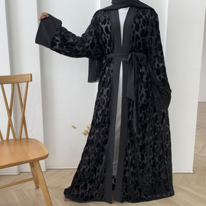 Middle East Muslim Modest Islamic Dubai Arab Cardigan Open Abaya Kimono