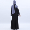 Maxi Dress Long Sleeve Embroidery Lace Islamic Muslim Kimono Dress Open Abaya