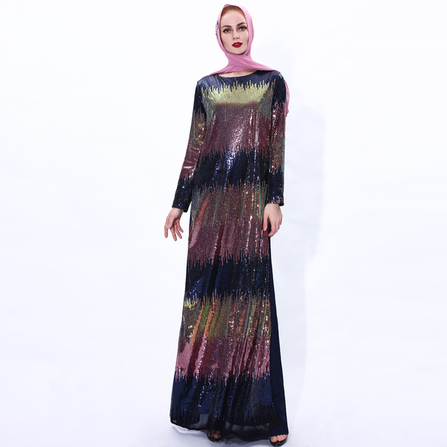 Long Sleeve Maxi Dress Islamic Clothing Muslim Dresses Abaya For Women