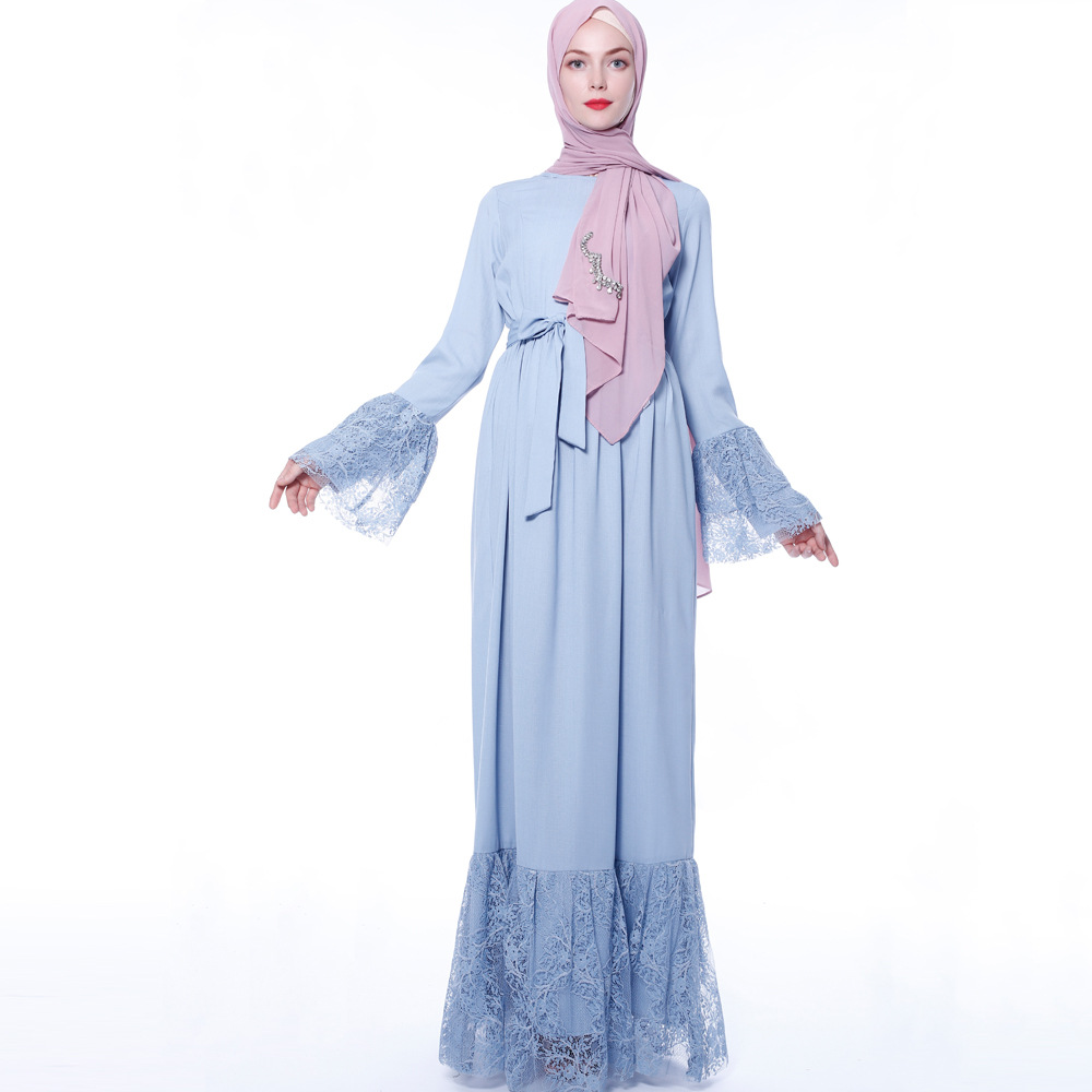 Latest 1piece Abaya Long Sleeve Islamic Clothing Maxi Dress Muslim Ladies Women Dresses