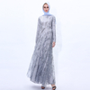 Sequin Busana Muslim Gaun Pesta Wanita Muslim Abaya Dengan Zipper Tak Terlihat