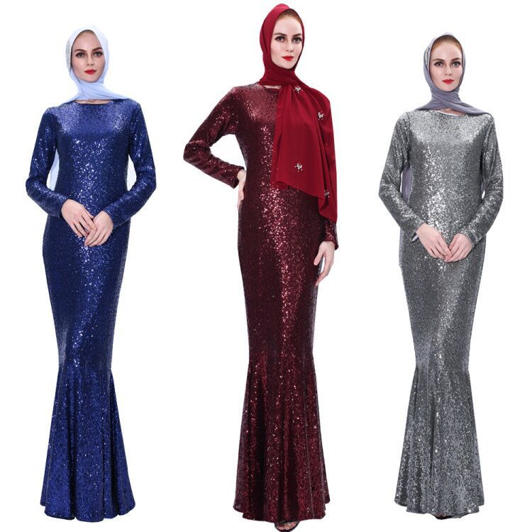 2021 Desain Pakaian Islamic Muslim Maxi Dresses Wanita Abaya