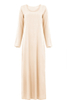 Basic Long-sleeved Inner Dress Cotton Solid Color Modest Abaya Maxi Dress
