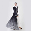 Digital Printed Irregular Gradient Islamic Muslim Women Kimono Open Dress Abaya