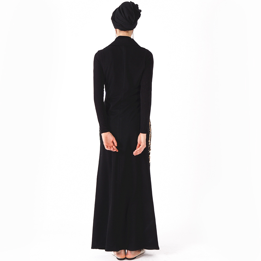 Sequins Elegant Middle East Muslim Maxi Dress Party Evening Gown Islamic Clothing (6)