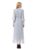 Modest MiddleEastern Crew Neck Zippered Breathable Long Sleeve Muslim Islamic Women Abaya Dress Clothing