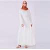 Rayon Cotton Beaded High Waist Large Swing Type Pleated Turkey Malaysia Muslim Dress Abaya