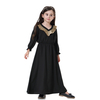 Wholesale Pakistani Elastic V-Neck Long Sleeves Muslim Islamic Kids Causal Clothing Dress Girls Abaya