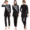 FREE SHIPPING Color Stitching Full Cover Body Long Sleeves Swimwear Skirts Muslim Fat Women Islamic Swimming Suit Swimwear