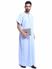 Traditional Embroidery Breathable Summer Short Sleeve Muslim Islamic Clothing Robes Thobes