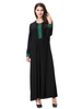 Arabian Dubai Comfortable Round Neck Applique Muslim Islamic Women Abaya Dresses Clothing