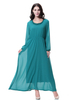 Designs Dubai Crew Neck Double Chiffon Breathable Muslim Islamic Women Abaya Dress Clothing