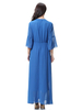 Turkey Design V-Neck Double Chiffon High Elastic Long Sleeves Muslim Islamic Women Abaya Dress Clothing