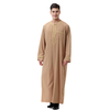 Printed Crew Neck Highly Elastic Breathable Hooded Abaya Muslim Islamic Men Clothing Jubba Thobe