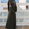 Islamic Long-sleeved Chiffon Embroidery Casual Dress Muslim Modest Abaya