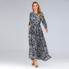 Modest Plus Size Retro Printed Dress Bohemian Muslim Islamic Abaya Maxi Dress