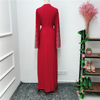 Modern Open Abaya Women Long Sleeves Red Party Wear Islamic Clothing Muslim Dresses