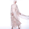 Elegant Printed Chiffon Cardigan Muslim Women's Wear Muslim Open Kimono
