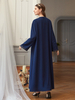 Handmade Floral Muslim Islamic Open Abaya Kimono Modest Maxi Dress