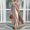 Polyster Pure Color Elegant Open Abaya Modest Kimono Cardigant