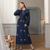 Amazon Hot Sale Handmade Pearls Muslim Islamic Open Abaya Kimono Maxi Dress